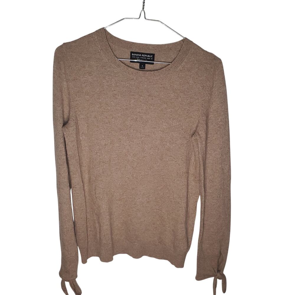 Banana Republic Filpucci Merino Wool Cashmere Blend Tie Sleeve Sweater S